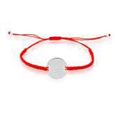 Bracelet Ayetel Kürsi en macramé rouge argenté